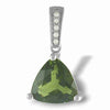 Starborn Creations Sterling Silver Natural Faceted Moldavite Trillion Pendant